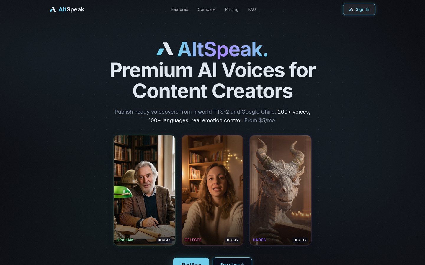 The AltSpeak homepage on a laptop